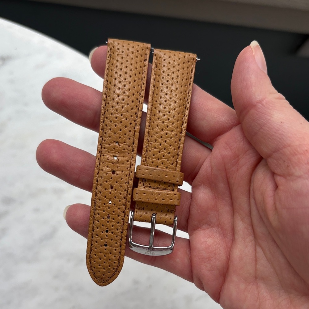 Michele size 18 Tan Leather Watch Straps